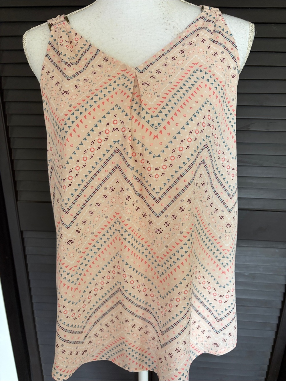 Maurices White & Black Vertical Stripe Sleeveless V-Neck Top